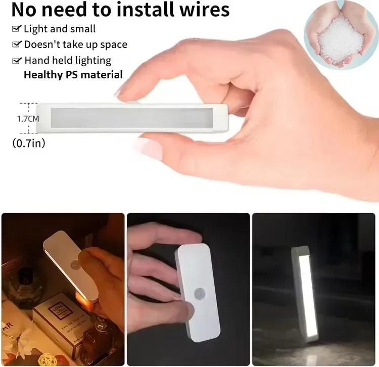 Lampka nocna Xiaomi z czujnikiem ruchu Bezprzewodowa żarówka LED ładowana przez USB Długa żywotność Lampa akumulatorowa do pokoju Szafka kuchenna