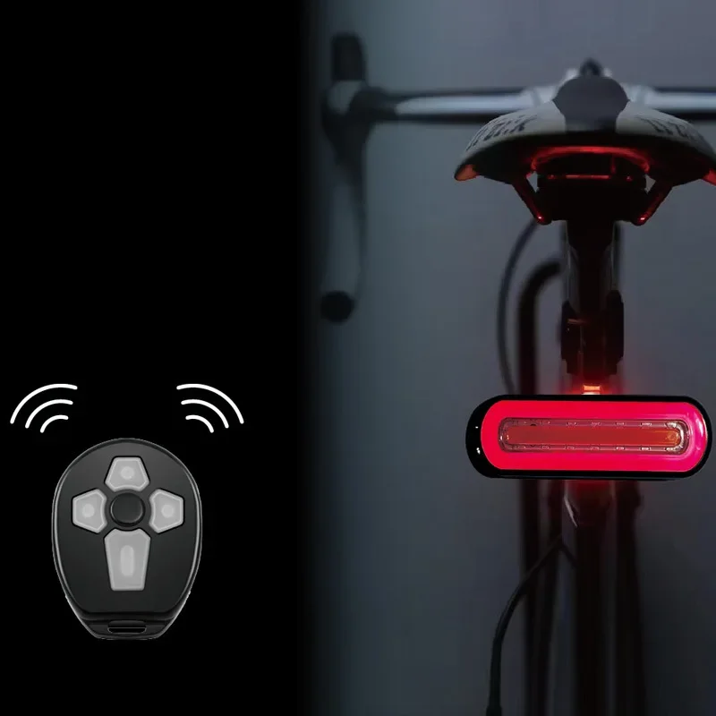 New Bicycle Turn Signal USB Charging Bicycle Tail Light LED Wireless Remote Control Turn Signal Warning Light