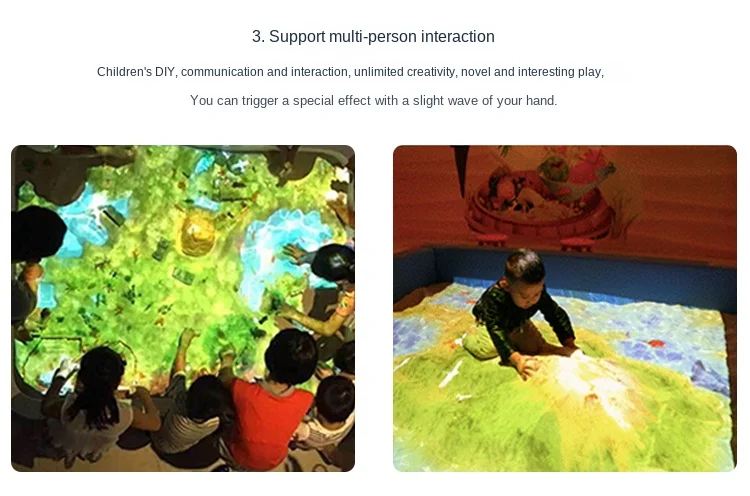 Software de mesa de areia AR de projeção interativa holográfica 3D sistema de jogo de praia mágica mesa de areia interativa