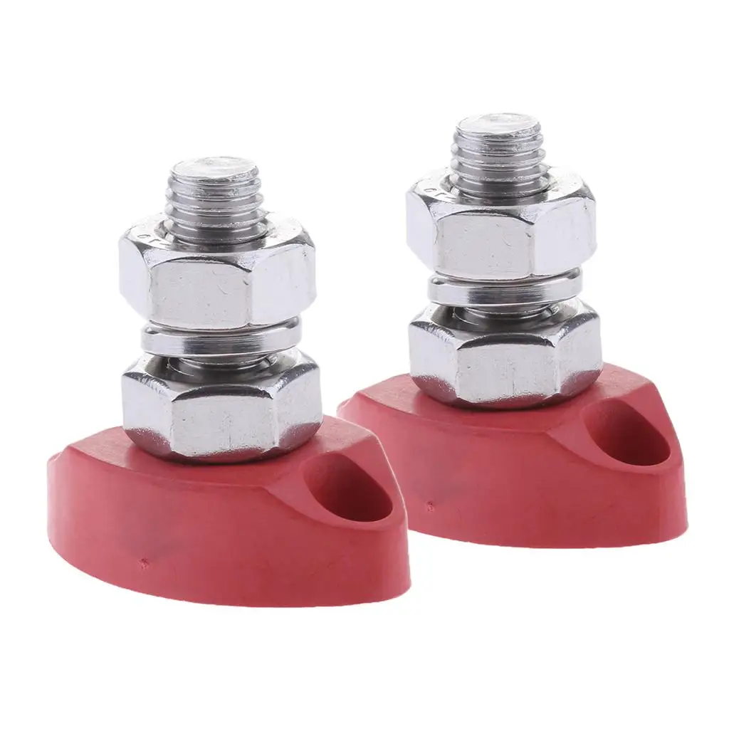 2 Pack Replacement Red Junction Block Post Steel Insulated 8