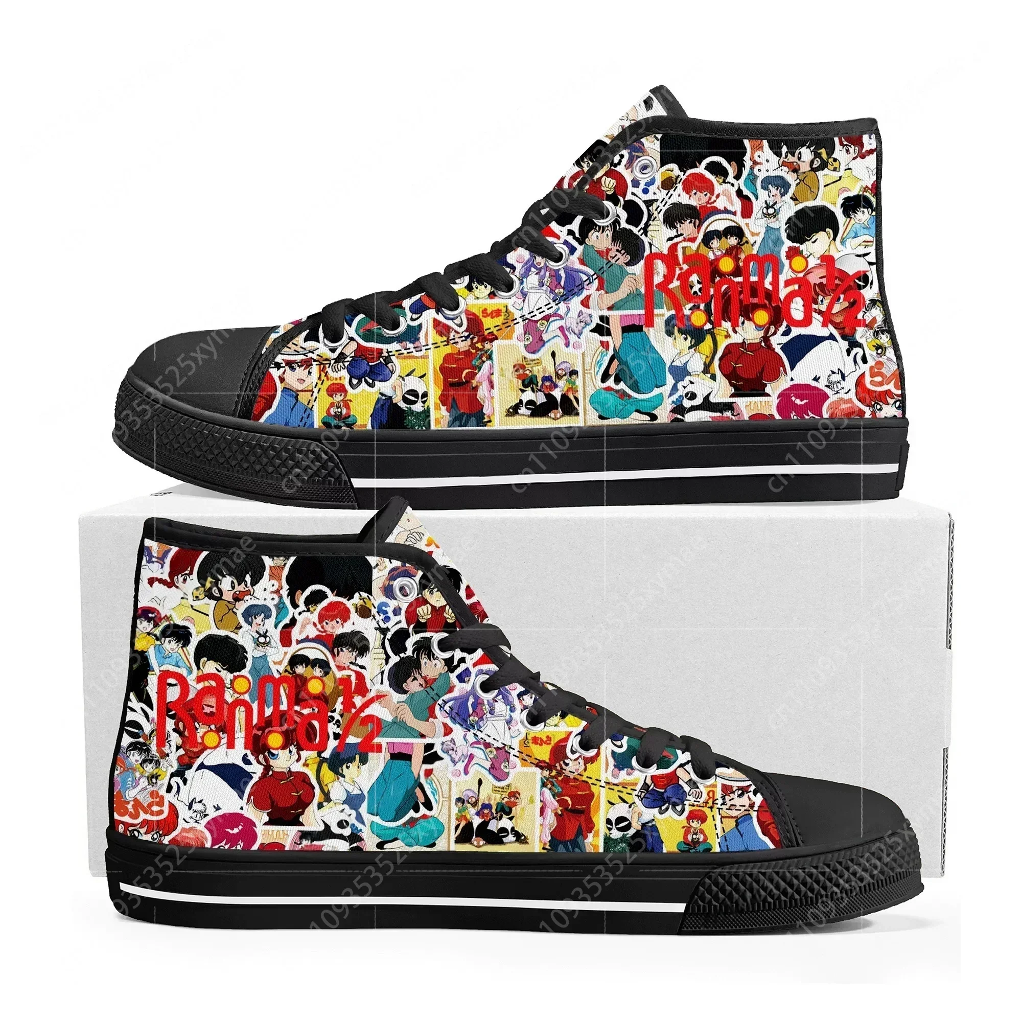 

Кроссовки Ranma 1/2 High Top для мужчин, женщин и подростков, высококачественные парусиновые кроссовки Tendo Akane, повседневная обувь с аниме-принтом, изготовленная на заказ