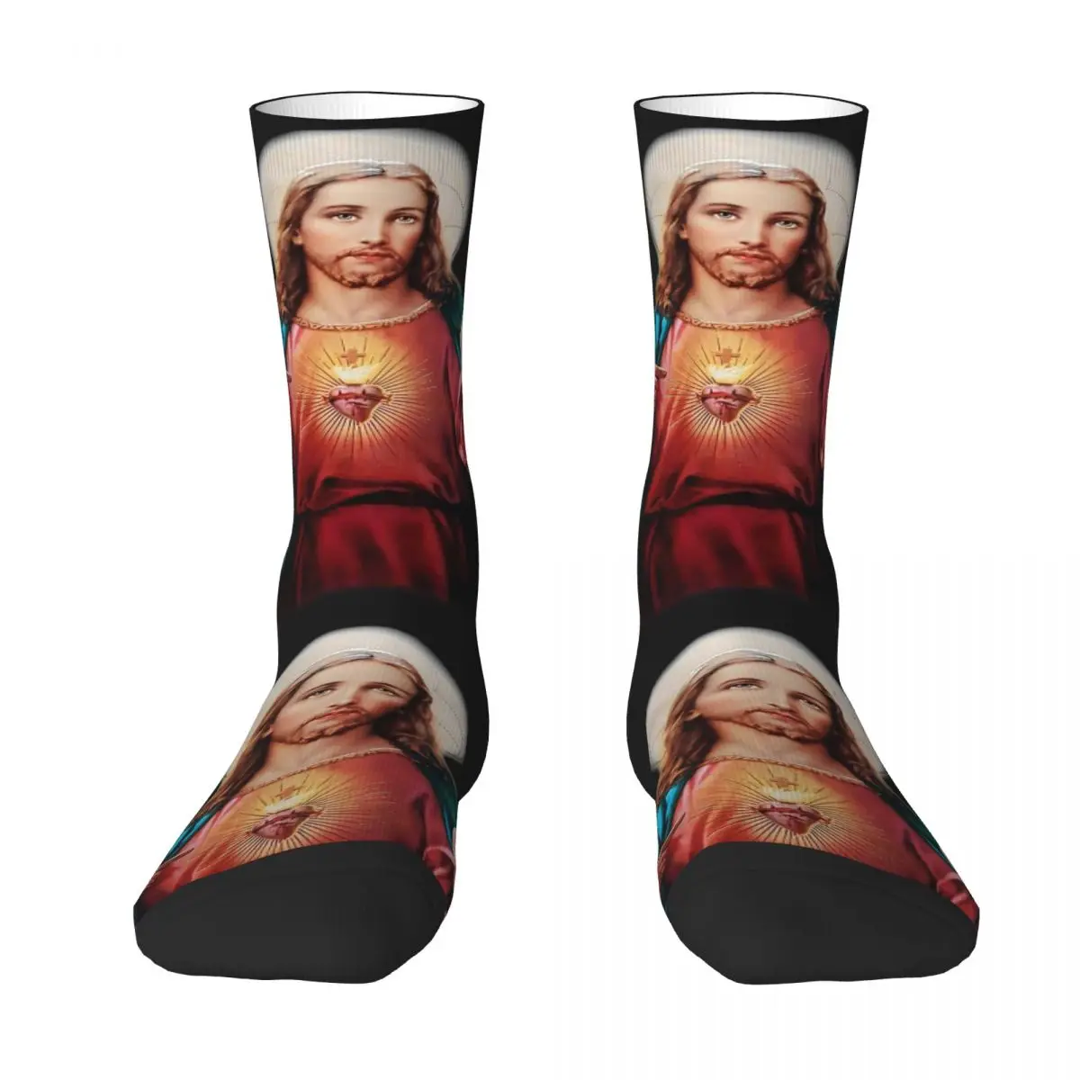 Jesus Christ Saviour Socks Christian Religious Casual Stockings Unisex Men Quality Running Sports Socks Spring Anti Slip Socks