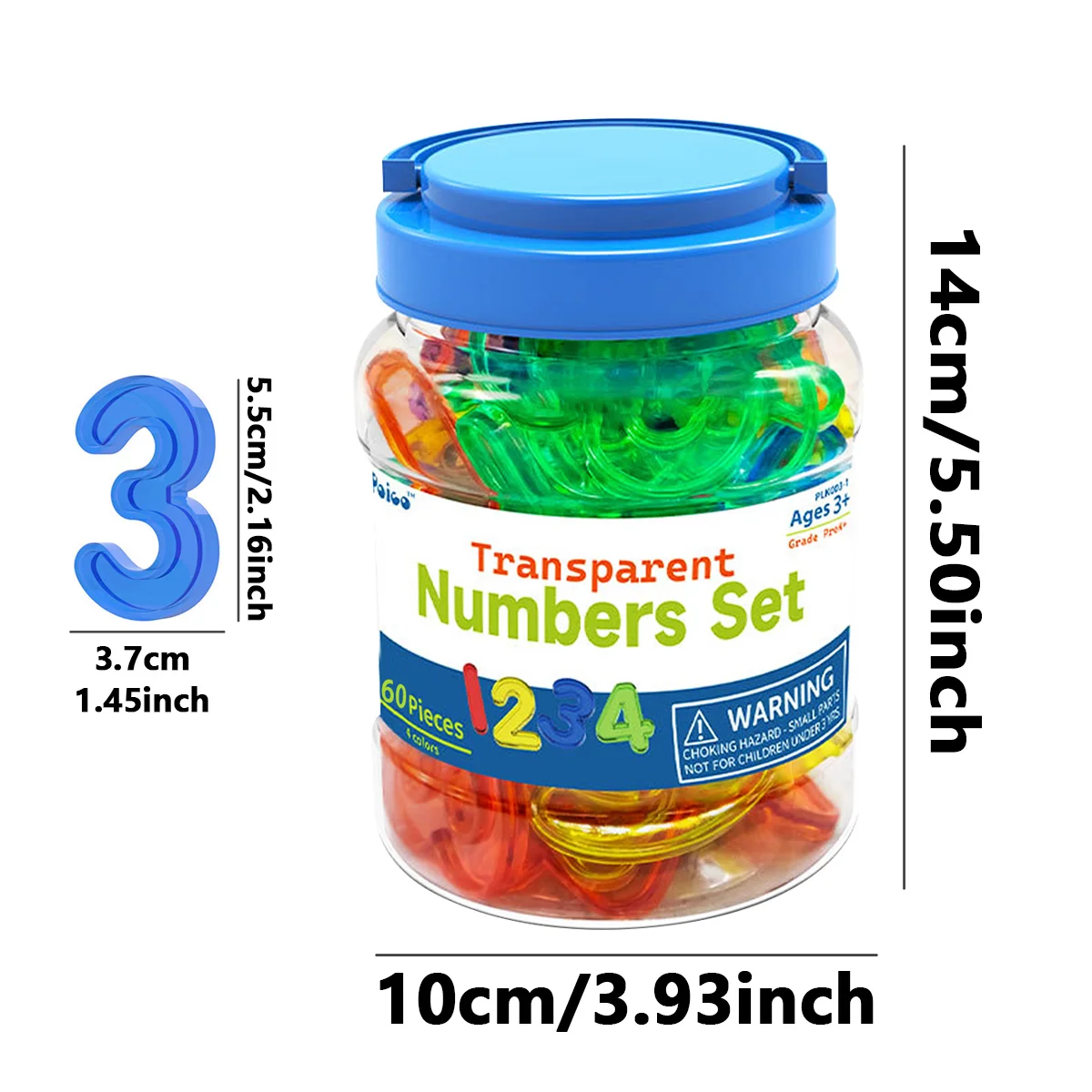 60pcs Colored Numerical Arithmetic Toys, Children's Puzzle Toys, Multifunctional Children's Educational Toys, Numbers Set Toys