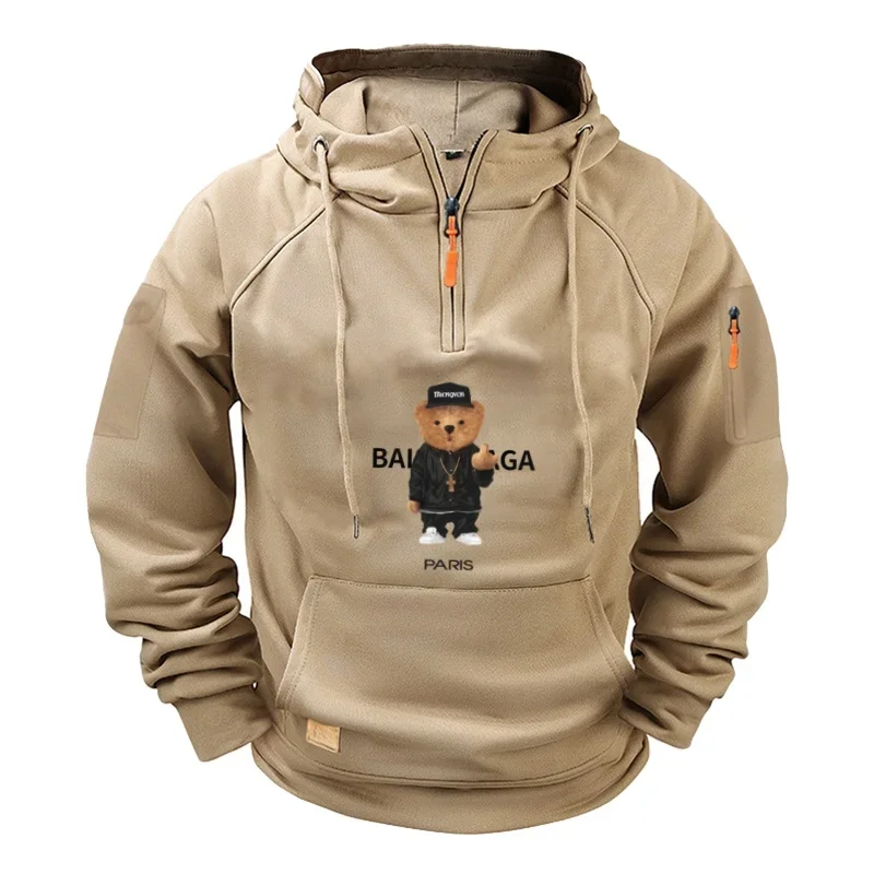 

Autumn and winter men's long-sleeved hooded sweatshirt, fashionable and casual pullover, European size hoodie S-3XL