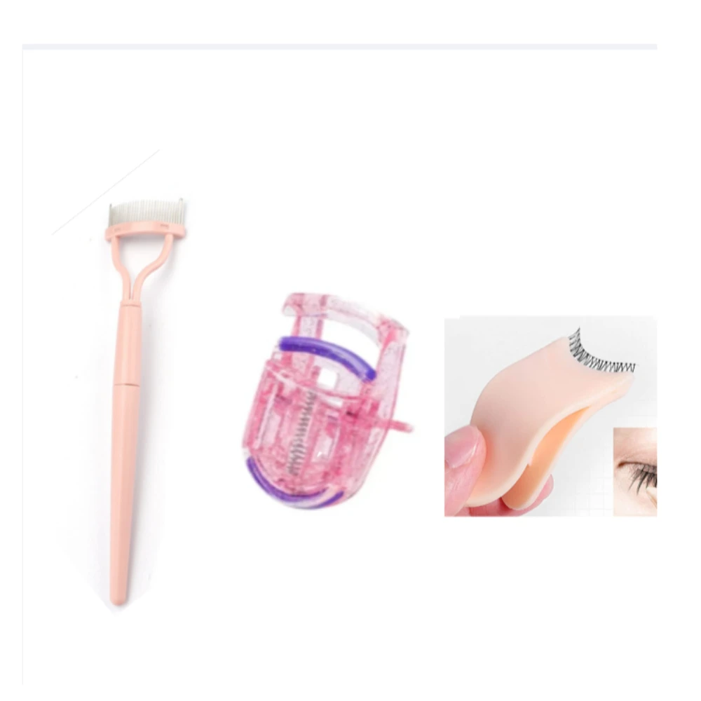 3pcs Rofessional Wide Angle Eyelash Curler Portable Eye Lashes Glitter Curling Clip Cute Cat Paw Small Portable Eyelash Clip