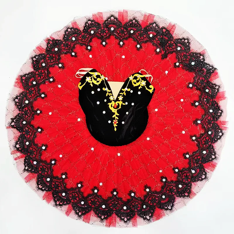 Ballett-Tutu-Rock für Mädchen und Frauen, klassischer Tanz-Performance-Rock, elastischer Bund, geschichtetes Netz, Spitzenkante