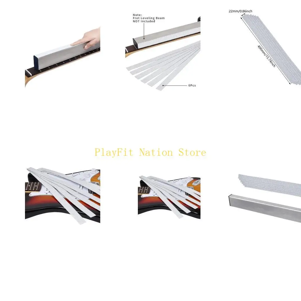 

242F Guitar Neck Leveling Bar With Sandpaper Guitar Neck Fret Beam Leveling Bar