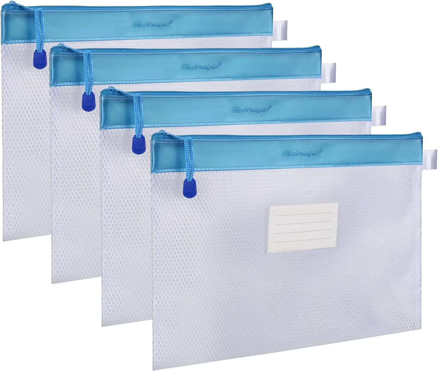 

Durable Waterproof Mesh File Bag, 4-Pack Letter Size Document Organizer in Blue