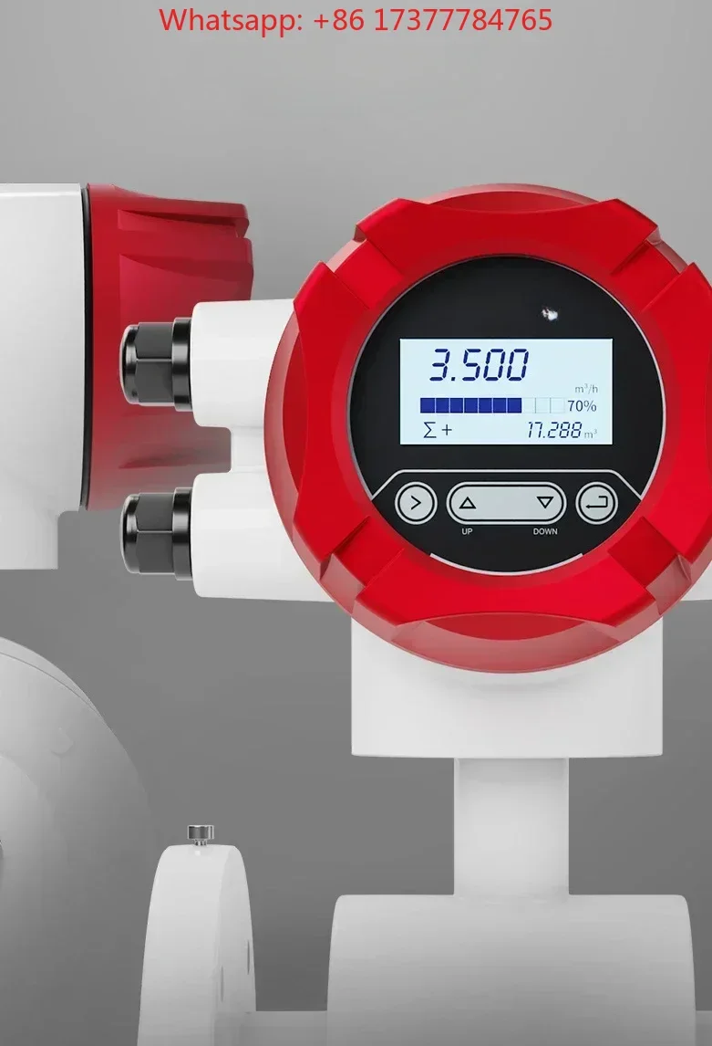 Economy PTFE Liner DN50 Integrated Flow Meter DN50 Pipeline Sewage Wastewater Mud Flow Sensor Electromagnetic Flowmeter