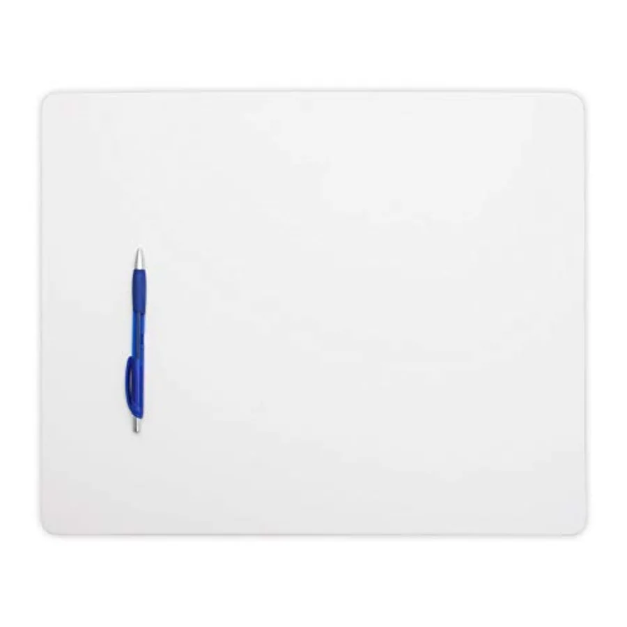 Leatherette Conference Table Pad - Luxury Leather Desk Blotter for Writing - Padded Executive Desk Surface Protector - White 17