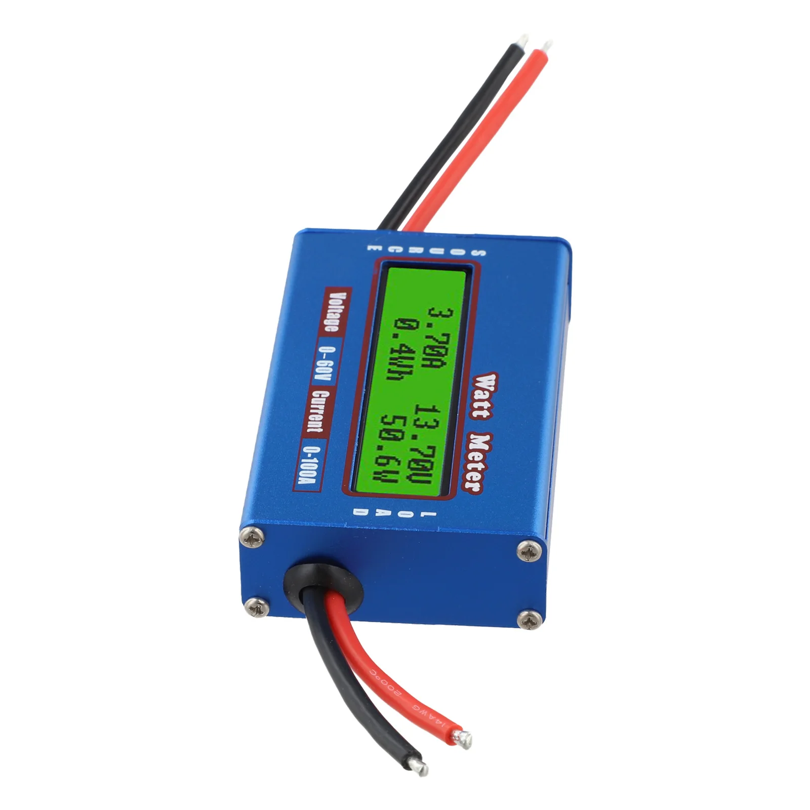 Digital LCD DC Power Analyzer 0-100A 4-60V Watt Meter For Solar Wind System Current Energy Monitoring Blue