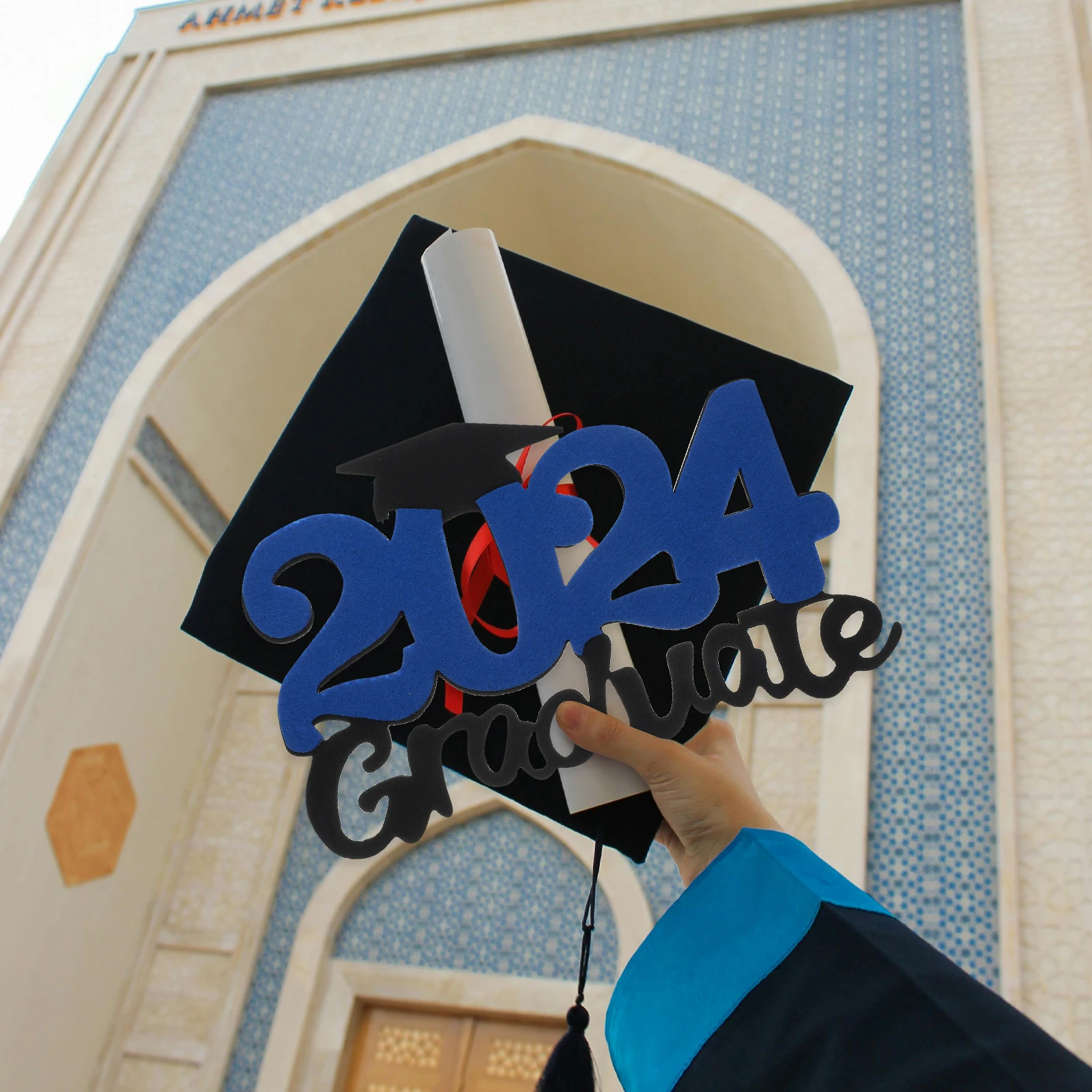 

Graduation Photo Props Accessories Decorations Pull The Flag Congrats Children's Season Non-woven Photobooth Party Supplies