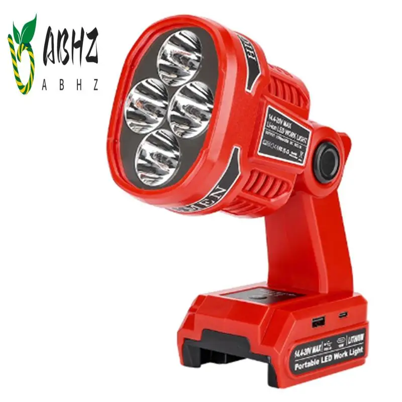 

ABHZ-For 14.4-20V Lithium Batteries LED Work Light Jobsite Light Cordless Handheld Spotlight