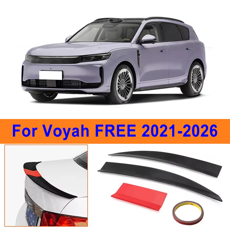 

For Voyah FREE 2021-2026 3-Section ABS Rear Trunk Spoiler 115-125cm Adjustable Sports Decor Top Wing Car Exterior Parts