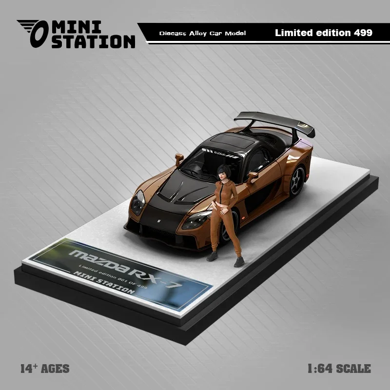 Mini Station 1:64 RX7 Veilside Metallic Brown/Black limited499 Diecast Model Car