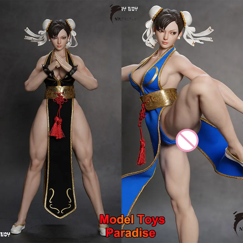 PLAY TOY P023 1/6 Woman Soldier Muscle Chun Li Fighting Games Full Set 12inch Action Figure Collectible Toys Gifts