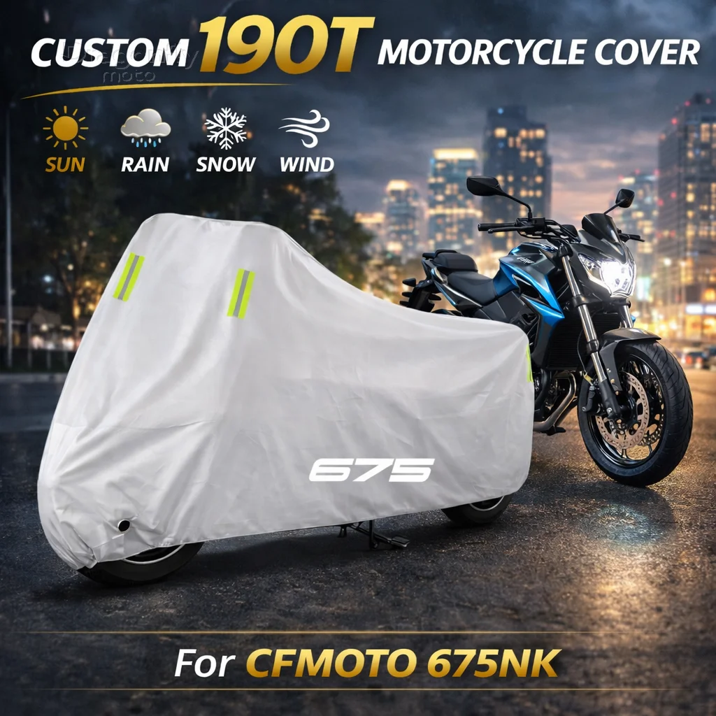 For CFMOTO 675NK 675sr 675sr-r 675 SR SR-R NK Motorcycle Cover Silver Waterproof UV Rain Dust Sun Outdoor Indoor Protector
