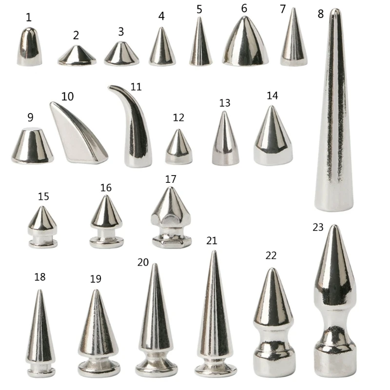 

Metal Spikes and Studs Cone Spiked Rivets PU DIY Crafts Punk Studs and Spikes