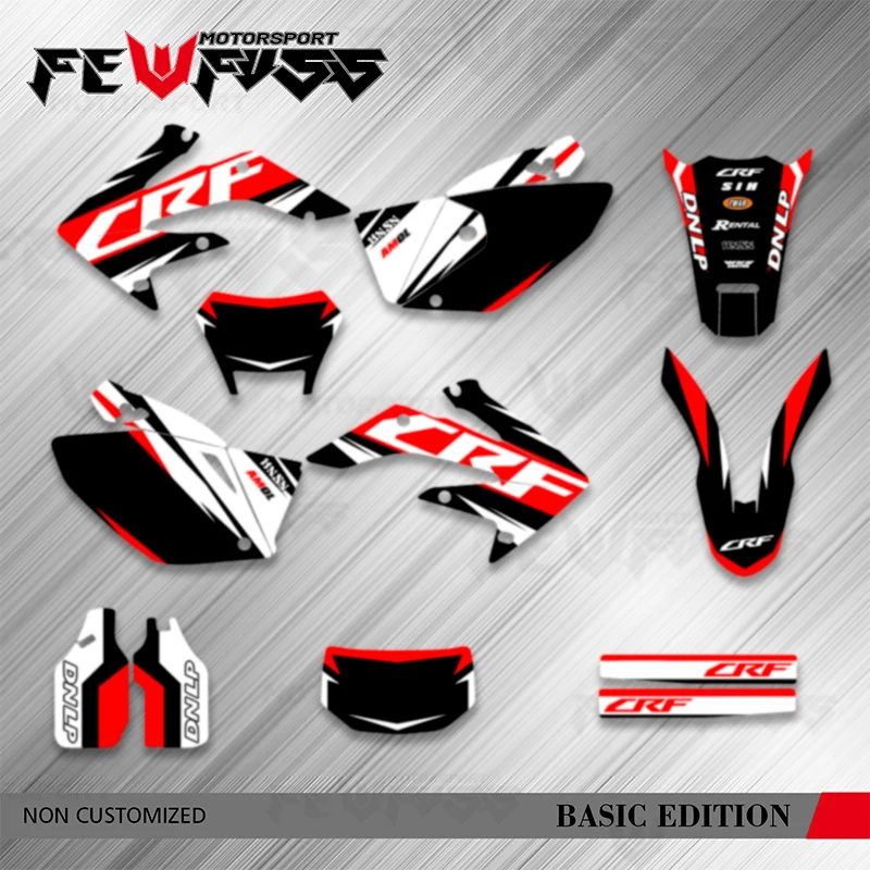 

Fewfuss Motorcycle Graphics Background Decals Stickers Kits Number Name Custom For Honda CRF250X 2004-2007 2008-2019
