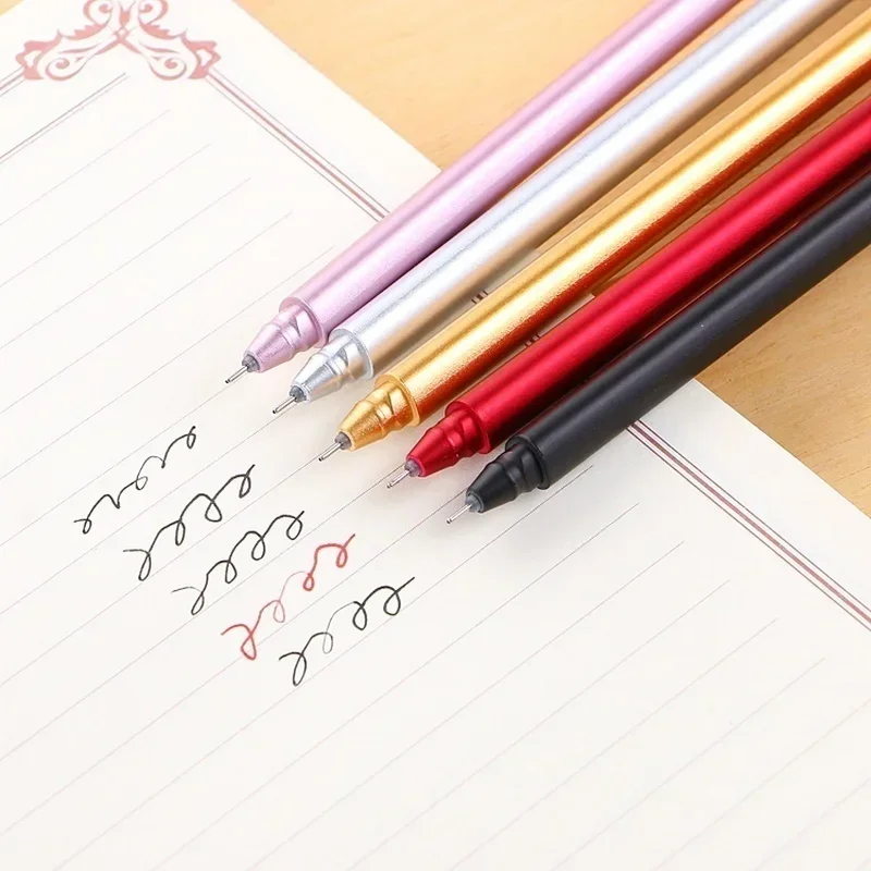 Metal Neutro Caneta Gel, Creative Coreana Papelaria, Canetas Assinatura, Cor sólida, Escritório e Material Escolar