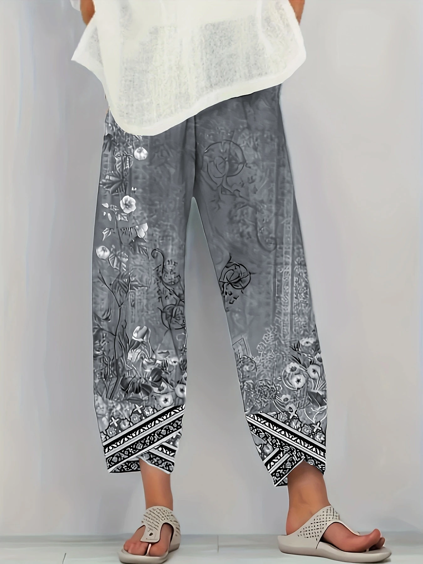 

Plus Size Tie Dye Pants Women Loose Wide Leg Casual Trousers