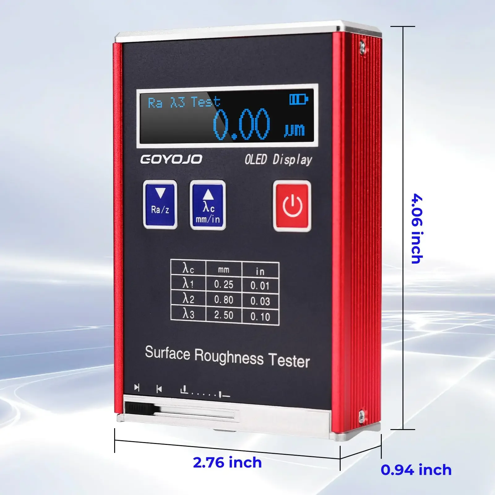 Surface Roughness Tester Meter High Accuracy 0.01μm Profilometer Portable Profile Gauge 4 Testing Parameters Ra/Rq Rz/Rt