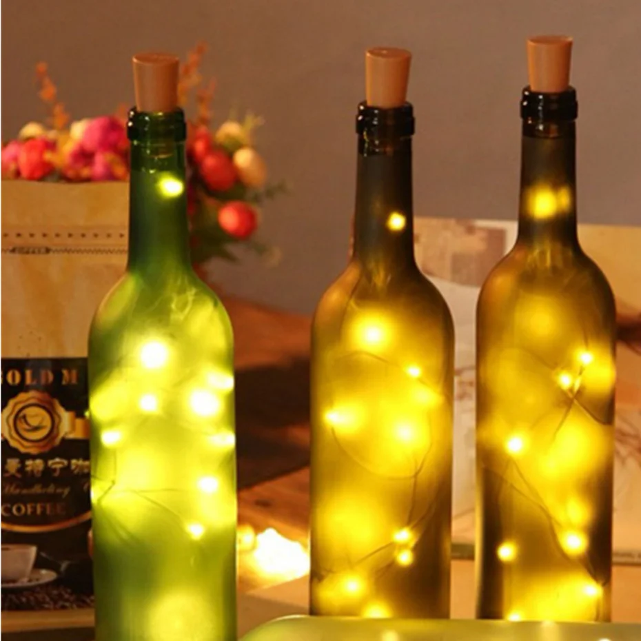 LED Wine Bottle Lights With Cork 1-3M LED Cork Lights Fairy Mini String Light For Liquor Bottles Crafts Party Wedding Decoration