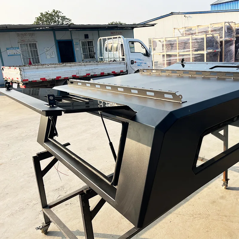 Accesorio de caja trasera de tres puertas dividida de aleación de aluminio y magnesio modificado, Tonneau de cubierta alta totalmente de vidrio para pastilla
