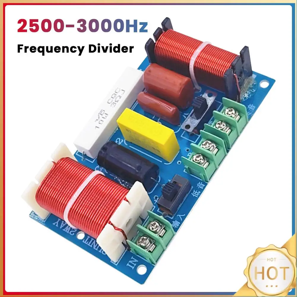2500-3000Hz 250W 2-Way Frequency Divider DIY Speaker Filter Circuit Adjustable Frequency Point Home Theater Audio Modification