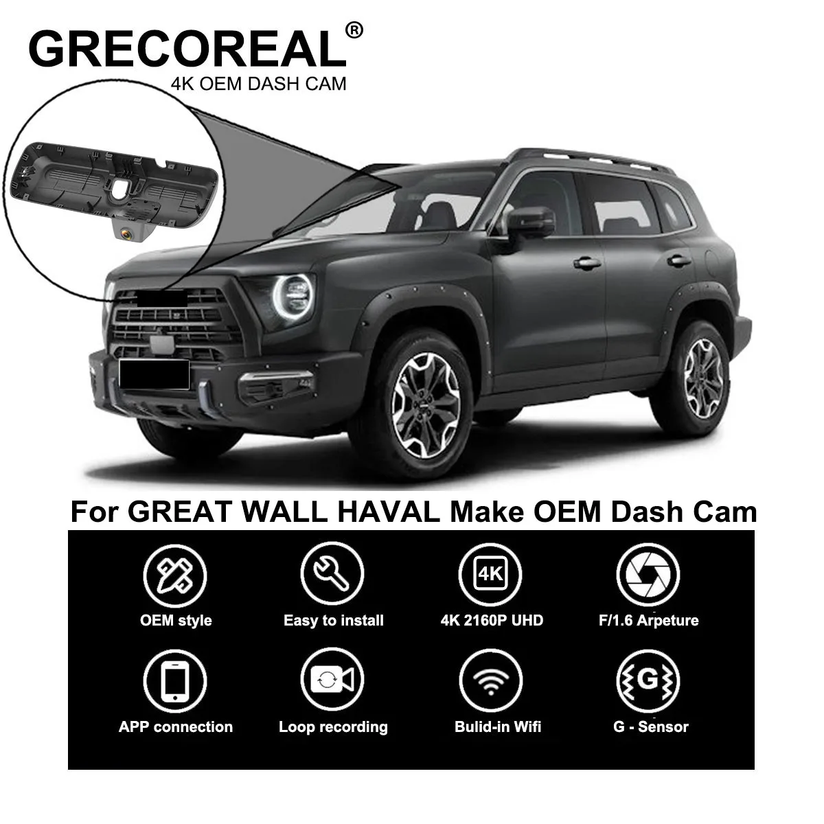 

For Great Wall Haval Dargo Jolion F7 H6 H9 Dash Cam Dashcam Car Dash Camera 4K Wifi Front and Rear OEM Plug Play Auto Car DVR