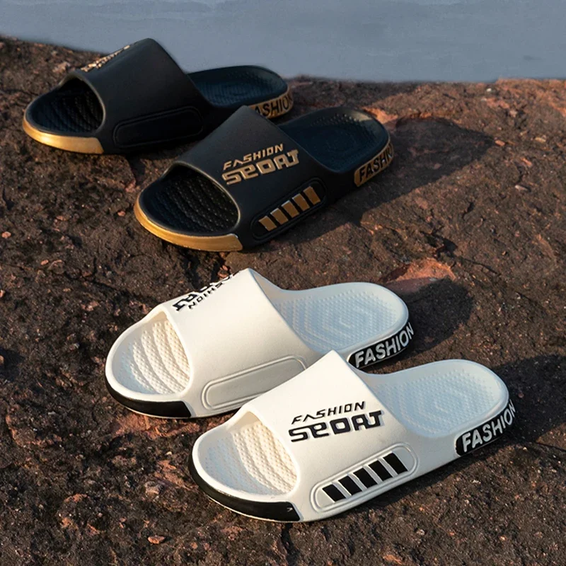 YNPO Fashion Men's Summer Slippers Anti-slip EVA Soft Sole Slipper Outdoor Beach Flip Flops for Men Household Comfortable Shoes