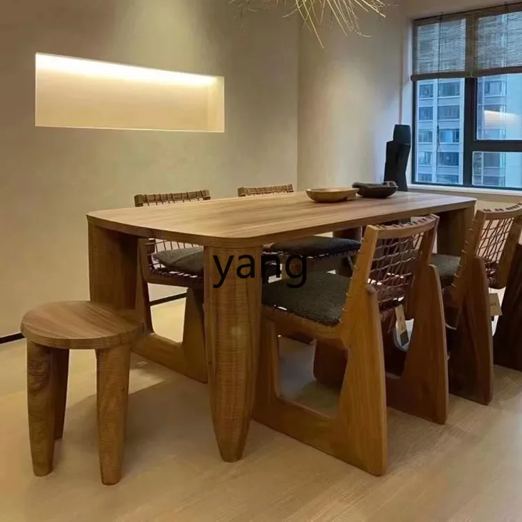 LTT medieval solid wood dining table creative personality rectangular desk retro art B & B long table