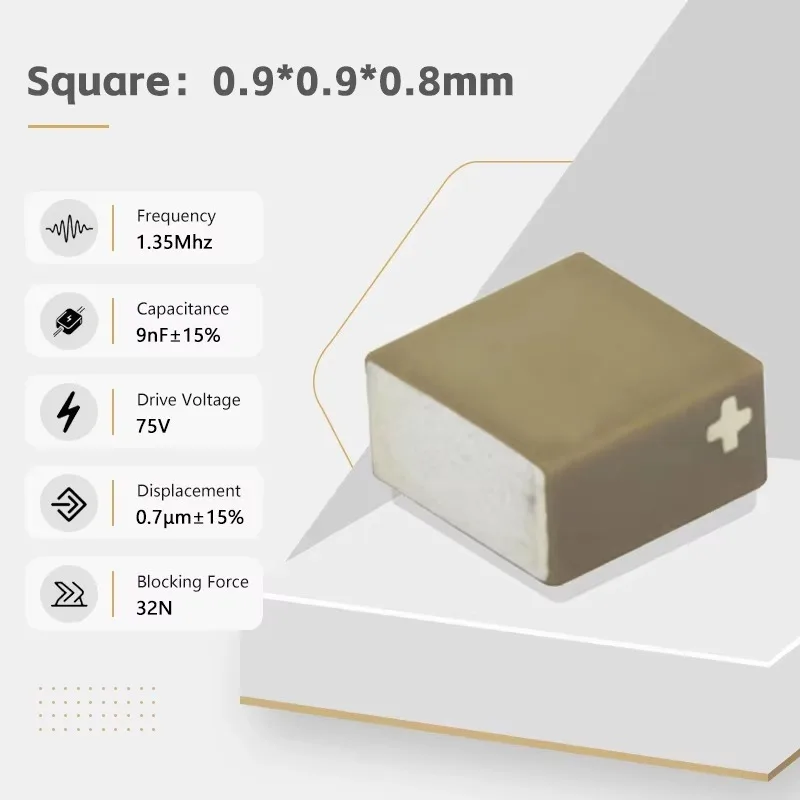 0.7μm Displacement Piezoelectric Chips Actuators 0.8mm Multilayer Piezoelectric Ceramic Square Precision Positioning Actuator