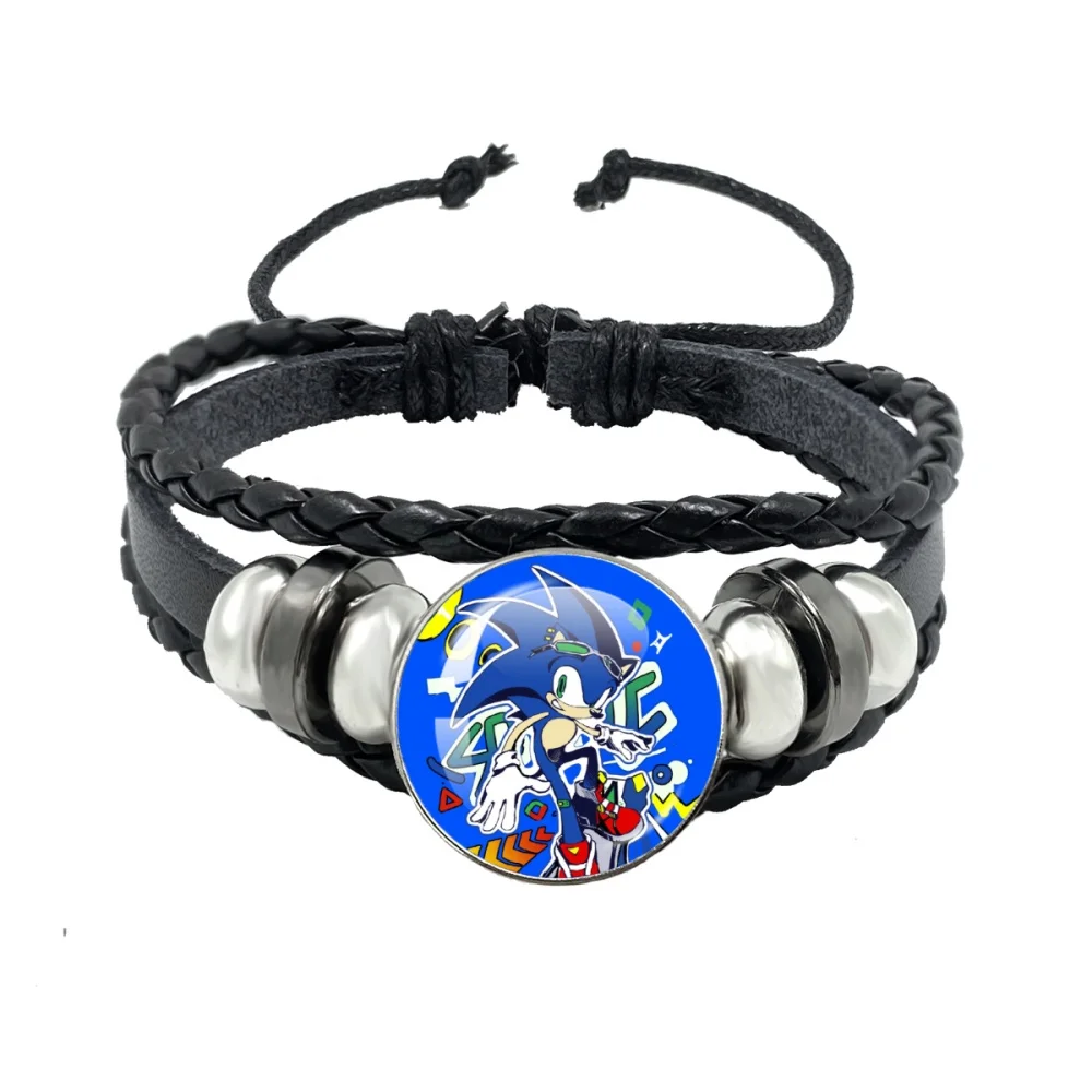 Pulseras S-SonicS, pulseras de cristal, arte multicapa trenzado, pulsera negra, brazaletes, accesorios de joyería, regalo para seguidores