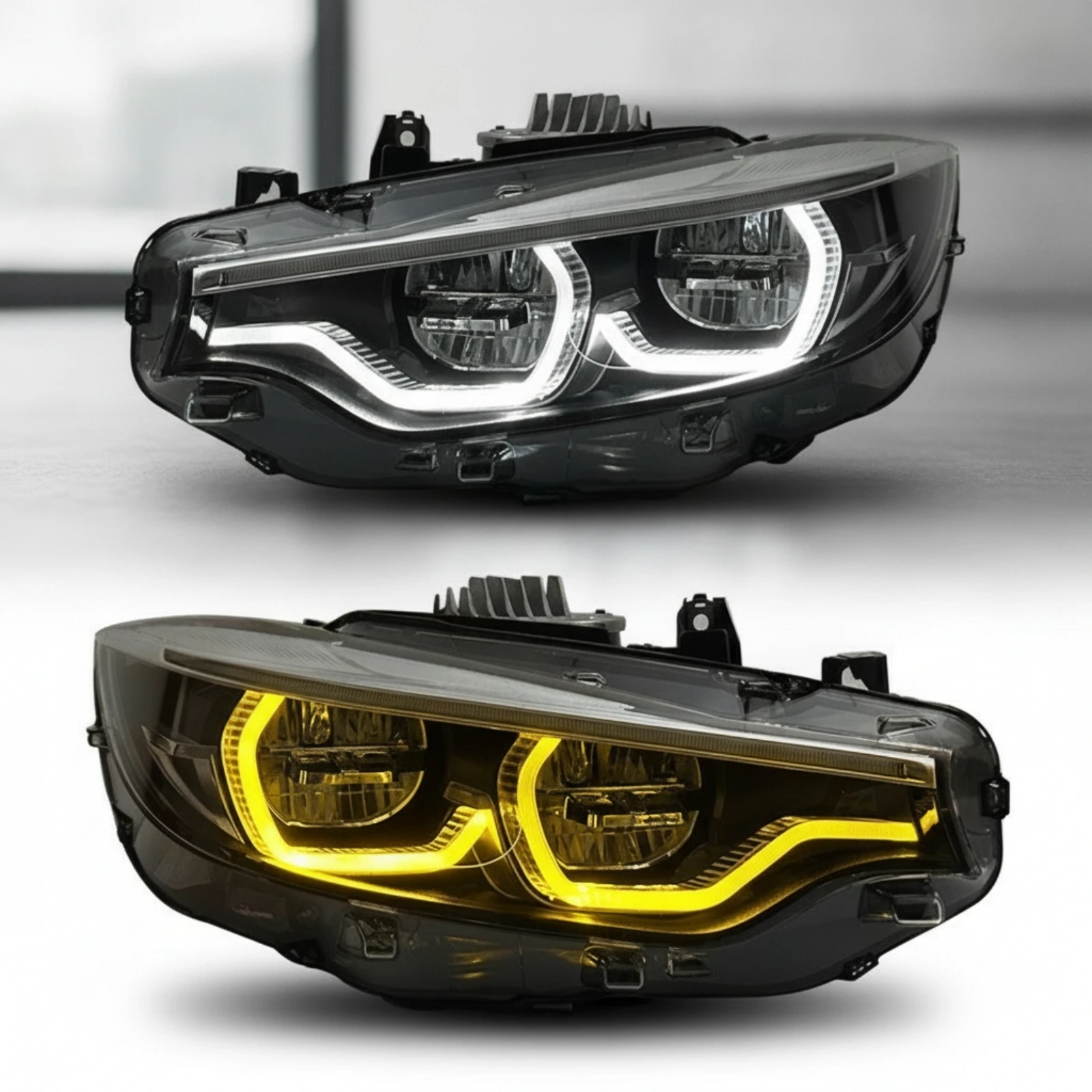 Headlamp with Daytime Running Light Projector-Style-Style Headlight Assembly Light Long-Lasting Adjustable for Car Enthusiasts