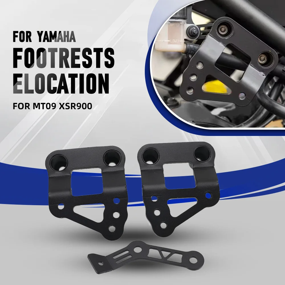 MT09 FZ09 XSR900 Passenger Rear Pedals Foot Pegs Footrests Lowering Kit Support Bracket For YAMAHA MT-09 XSR 900 FZ-09 2014~2024