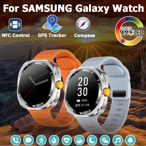 삼성 갤럭시 스마트 워치 7 울트라 NFC GPS, AMOLED 스크린, 다기능 건강, 여성 나침반, 한국 스마트 워치, 2024 신제품