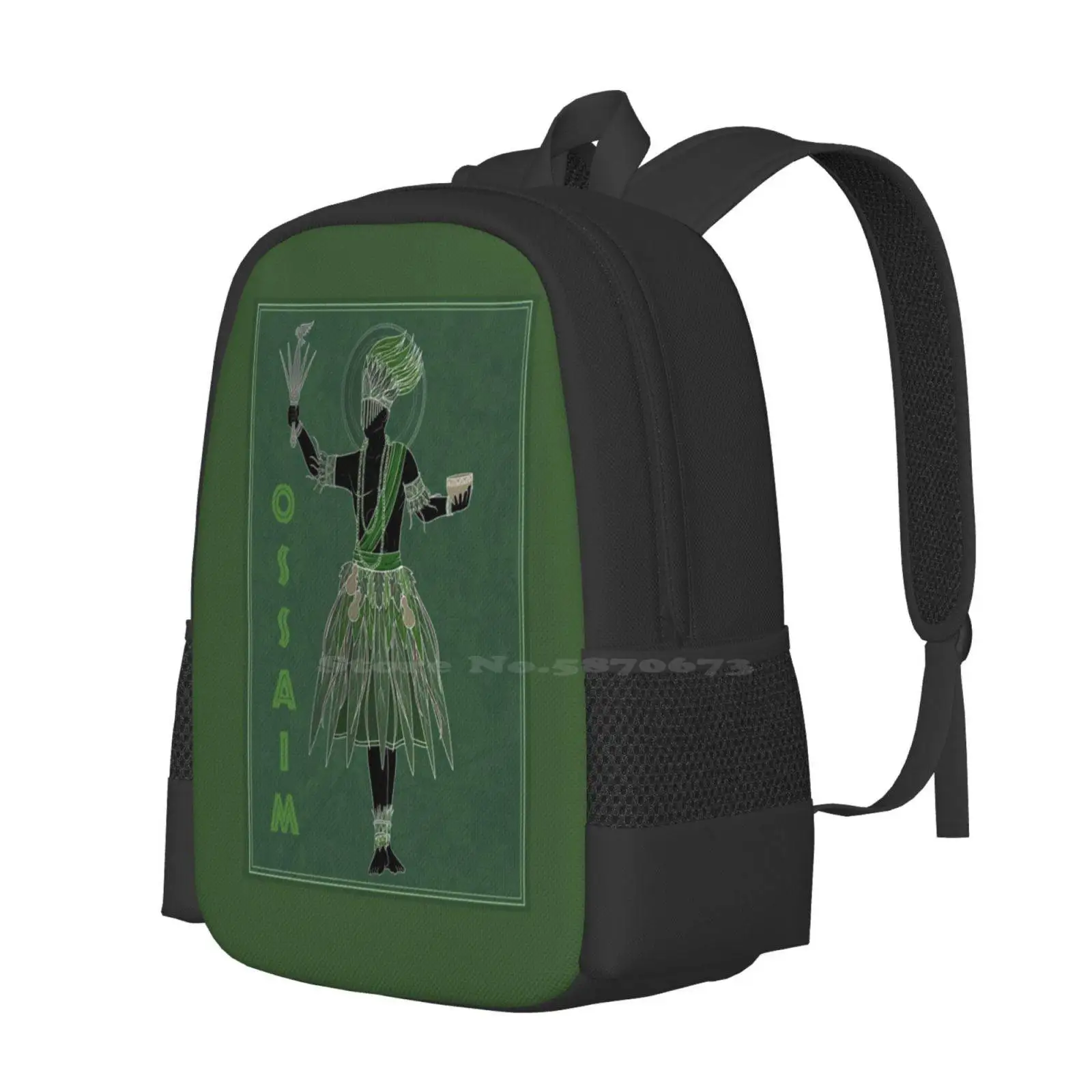 Ossaim Fashion Pattern Design Travel Laptop School Backpack Bag Ossaim Orixa Umbanda Orisha Ossayn Ewe