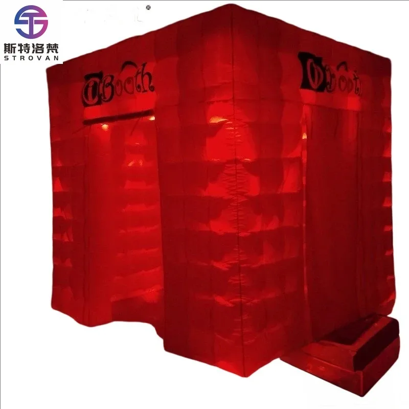 

STLF Inflatable Dj Photo Booth Kiosk Tent with LED Lights for Wedding Party or Event Decoration, Inflatable Nightclub Tent