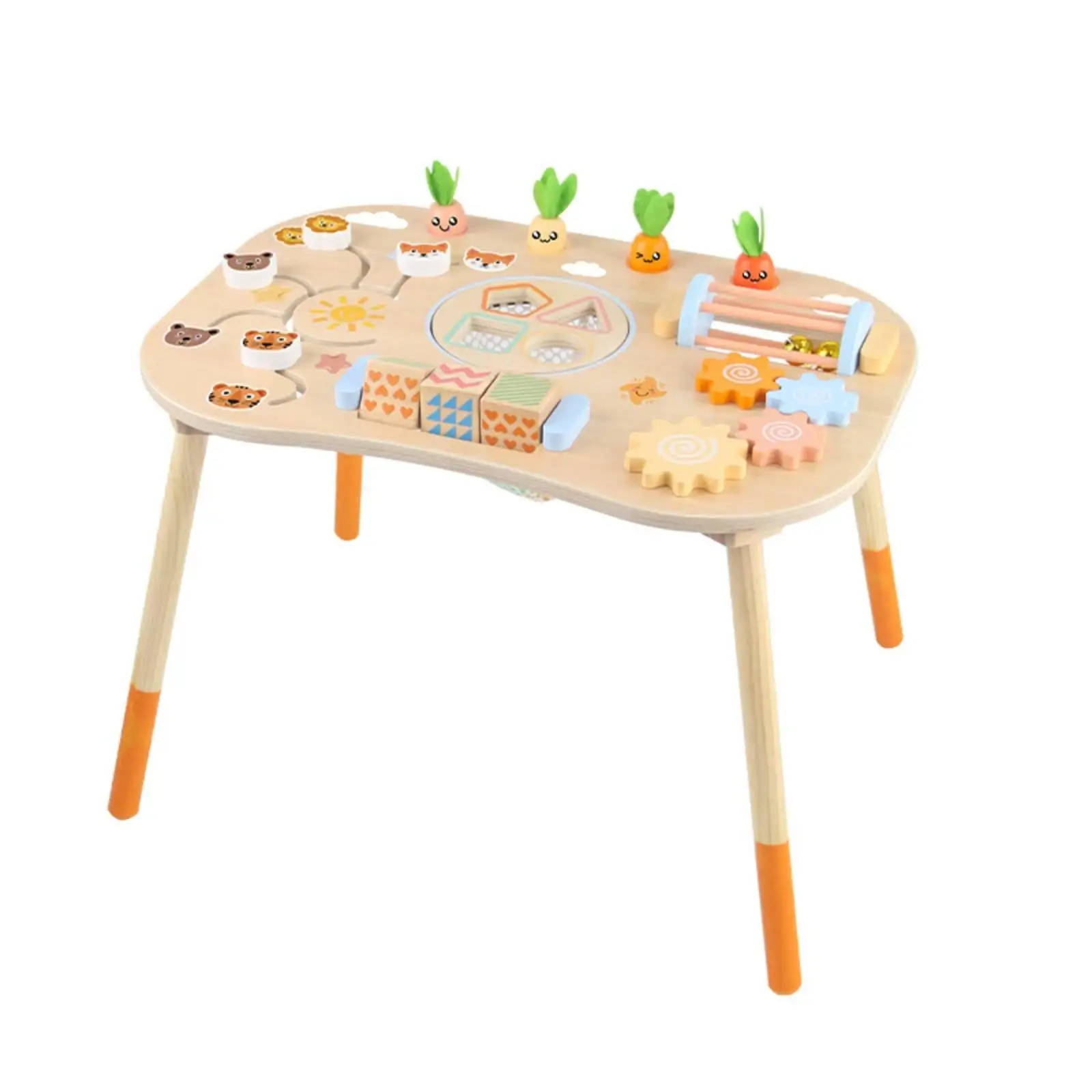 Educational Educational Busy Table Natural Wood Multifunctional Wooden Activity