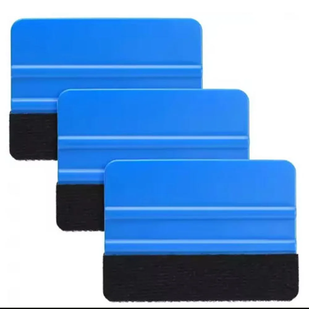 1/3pcs Car Decals Squeegee Vinyl Wrapping Spatula Edge With Scratch-free Suede Felt Window Film Lights Film Scraper Tool