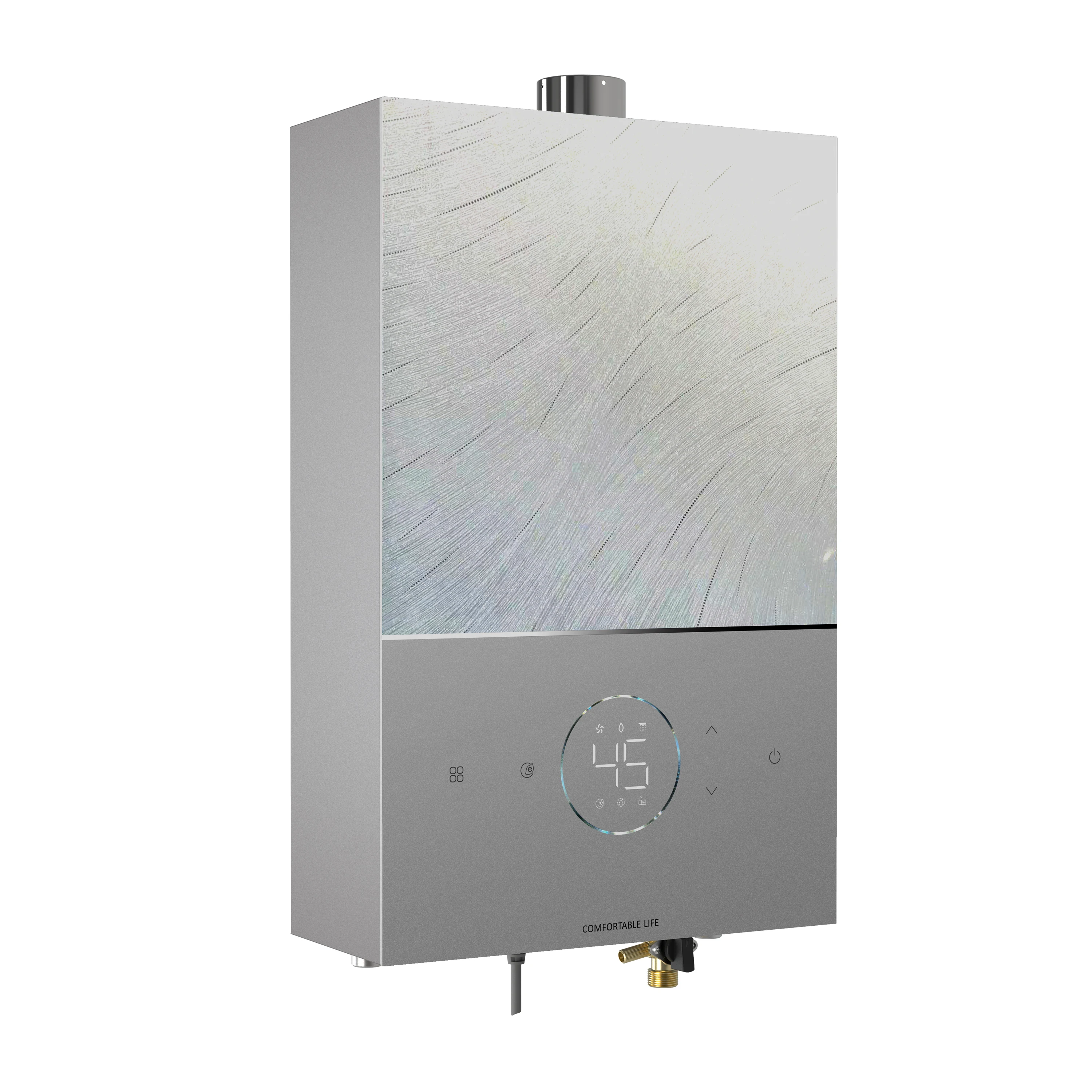 2025年プレミアムステンレス鋼壁掛けスマート給湯器 - LPG/NGガス瞬間湯沸かし器（デジタルディスプレイ付き）