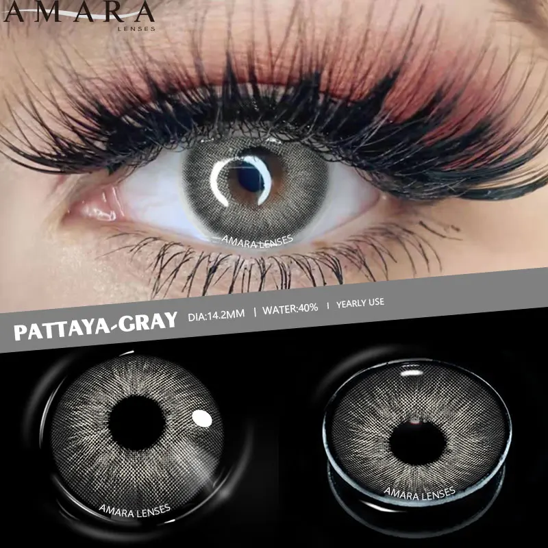 AMARA PATTAYA Natural Color Contact Lenses for Eyes 2pcs Colored Lenses Cosmetic Lenses GREEN Contact Lens Beauty Makeup