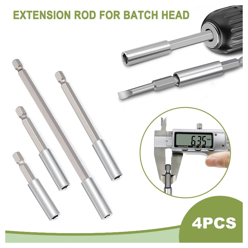 60/75/100/150mm Hexagonal Shank Extension Connecting Rod 1/4 Quick Change Hexagonal Shank Extension Rod Screwdriver Joint