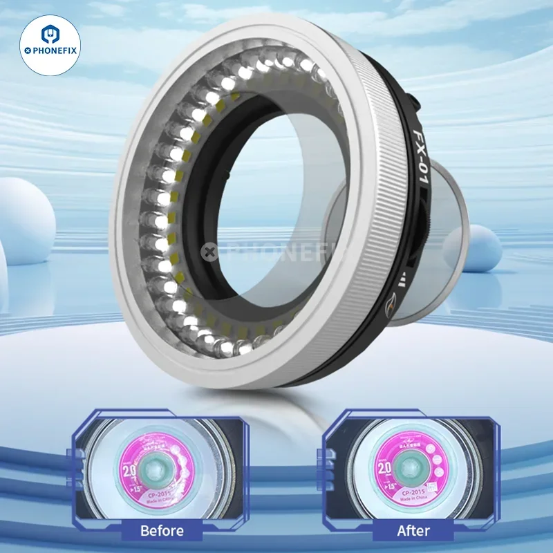 Anel Led Polarizado Fonte de Luz Anti-reflexo Dip Smd Lente Polarizadora Dupla Lâmpada Microscópio Restaurando Cores 35 Pcs