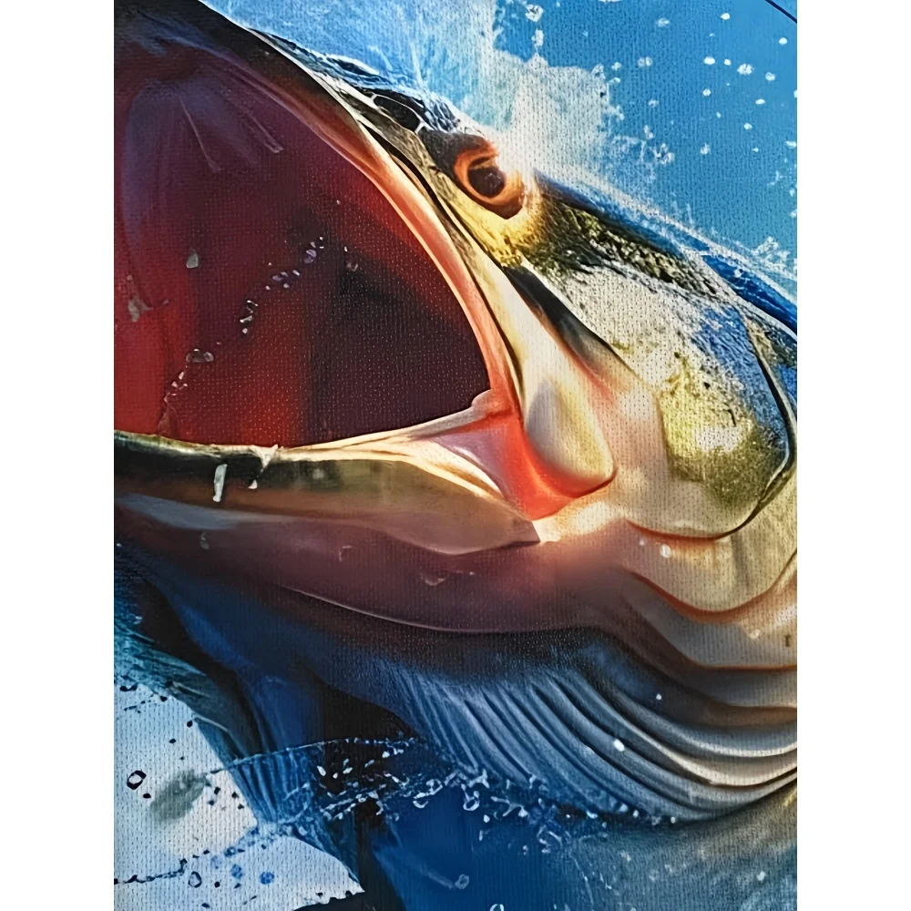 Men's Bright Blue 3D Leaping Fish 3D Print T-Shirt Short-Sleeve Essential Clothing for Friends of Fishing Outdoor Oversize Tops