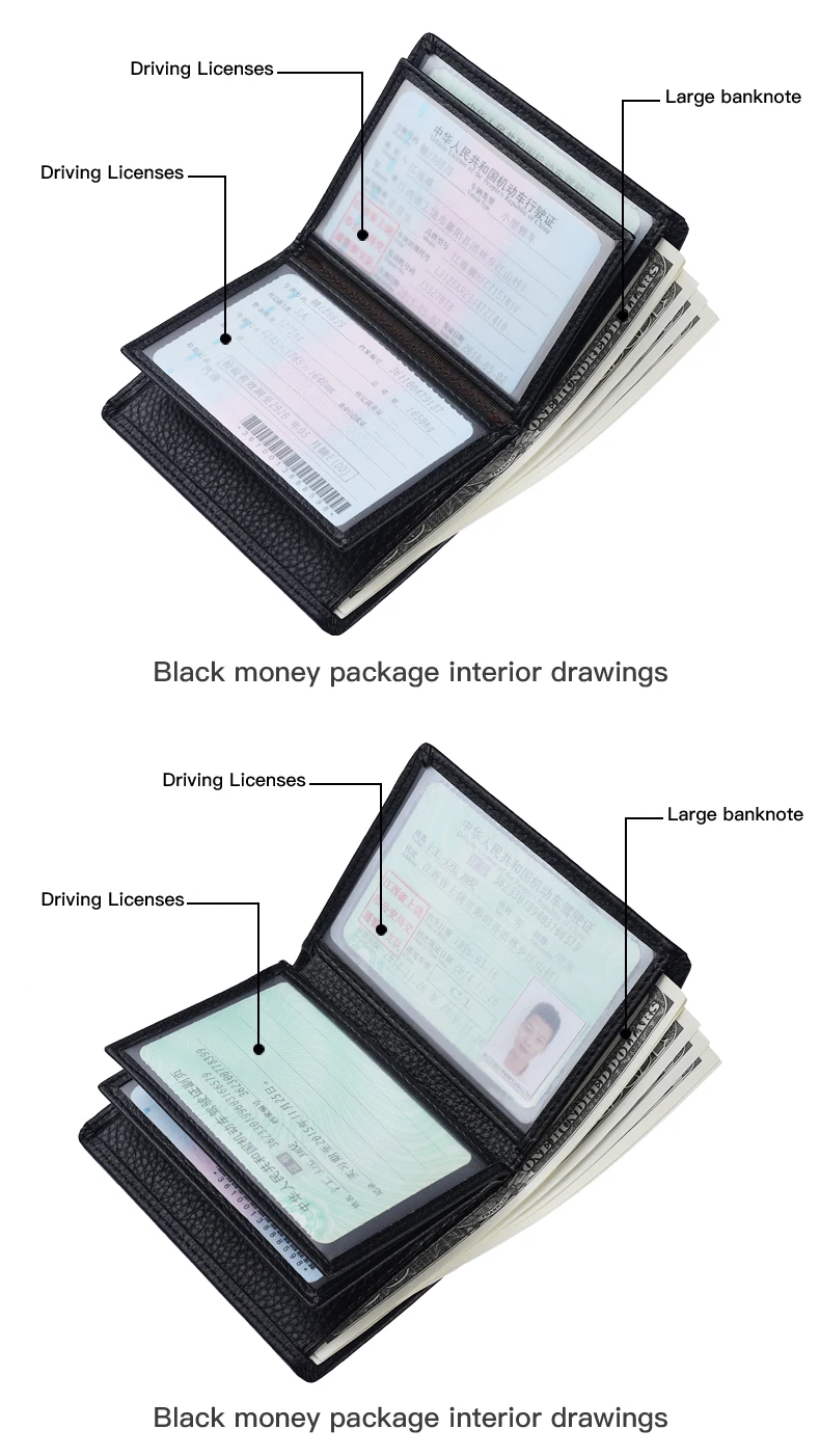 Führerscheinhaber, echtes Leder, Brieftasche für Führerscheinkarten, Kreditkarten- und Ausweishüllen – Detail 5