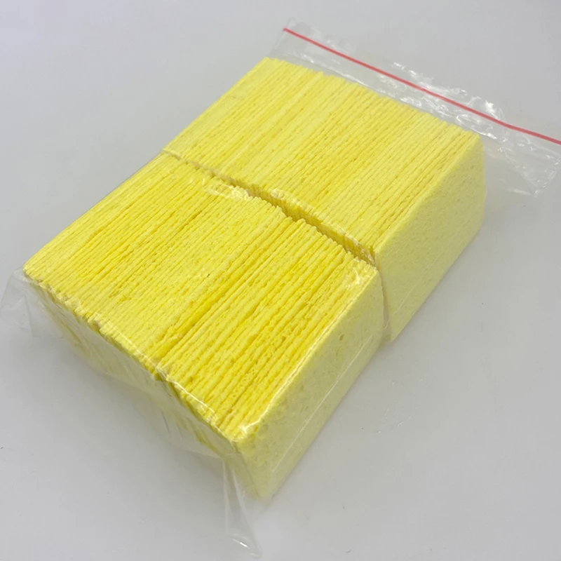 

100Pcs Yellow Cleaning Sponge Cleaner for Enduring Electric Welding Soldering Iron