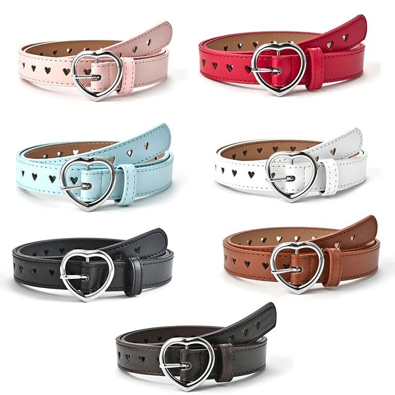 

Skeleton Belt Female Love Buckle Simple Versatile Fashion Personality With The Same Jeans Belt Female Ins Wind