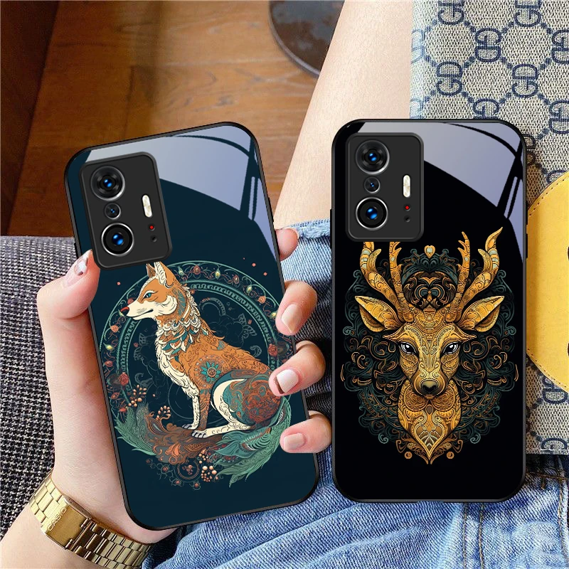 

Elephant Gold For Xiaomi 10 14 T Pro 11i 13 Lite 11 Ultra Mi 9T 10T Poco M5 X4 Pro 5G F3 NFC Mix2S 12C Black glass phone case